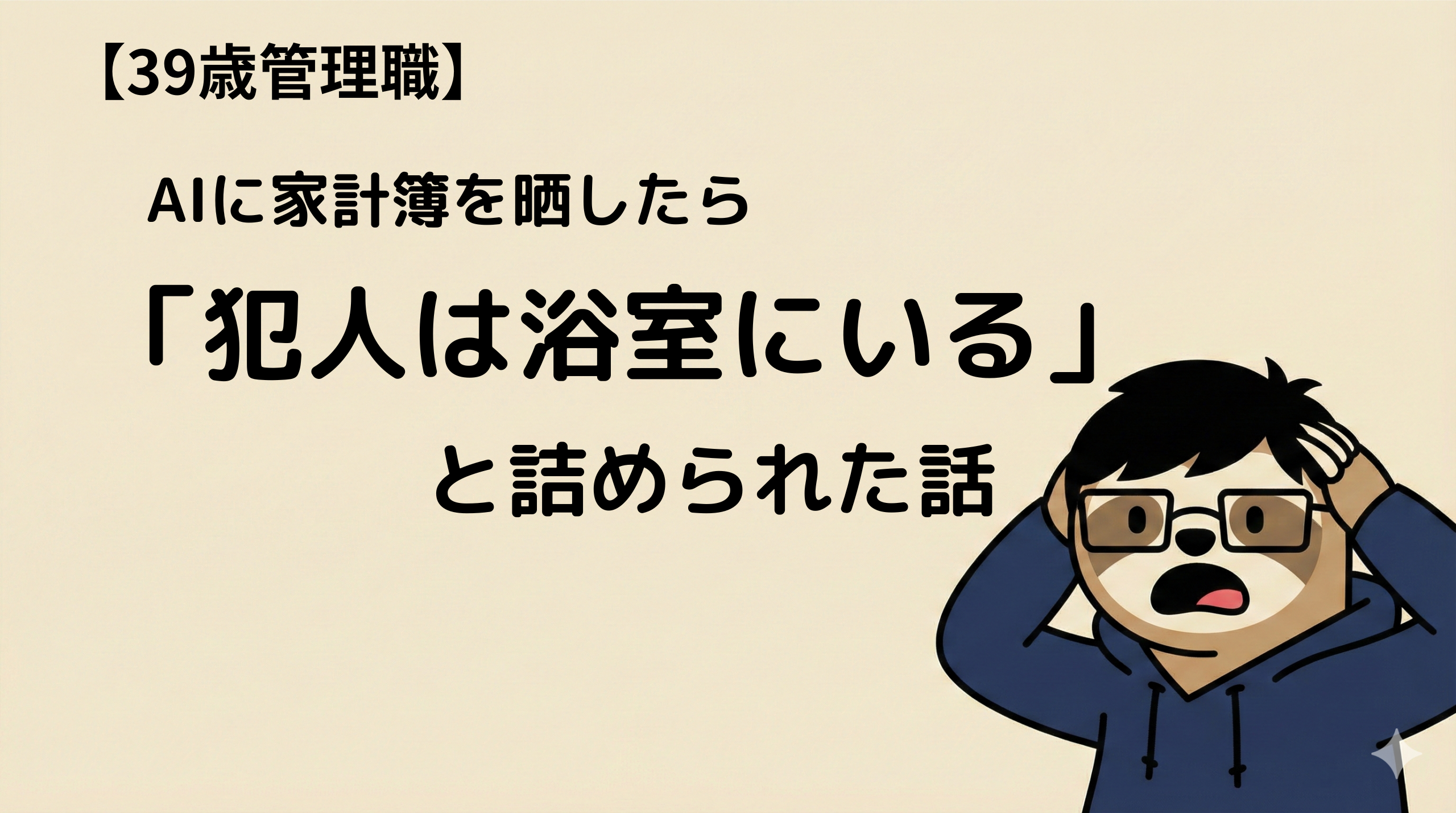 39歳管理職AIに家計簿晒したら「犯人は浴室にいる」と詰められた話