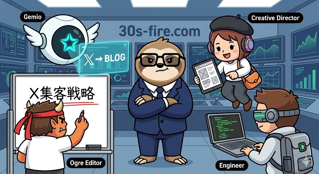 「だにお×AI」の復旧手術アイキャッチ（独自性の強調） 内容: 手術室をイメージした背景で、隊長（ドクター）とジェミお（AI助手）がモニター（WordPress）を修理しているイラスト。 加工: さっき生成したような「サイバーな手術室」の画像に、Canvaで**「AIは最強の技術顧問だだに！」**という文字を乗せる。 狙い: 「一人で悩まなくていい」という記事の核心メッセージを視覚的に刻み込むだだに。